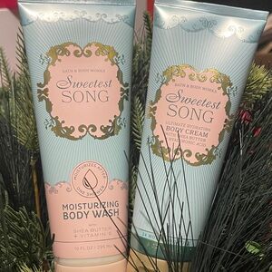 Bath & Body Works Sweetest Song Body Wash and Body Cream- Pink & Blue